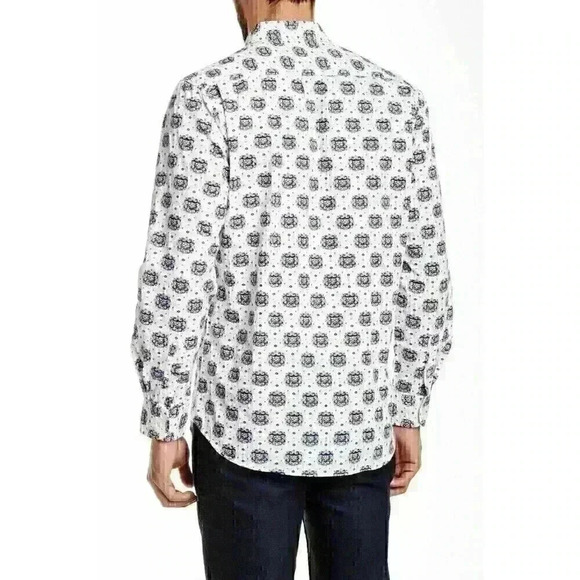 NEW NWT Kennington Men's Long Sleeve Slim Fit Shirt Badge/Steel Sz M MSRP = $70 - Picture 3 of 7